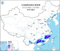 暴雨黄色预警：江西、福建、广西等地部分地区有大暴雨