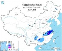 暴雨黄色预警：安徽南部、江西北部、广西东北部等地