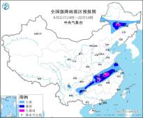 暴雨黄色预警：安徽中部、湖北东部和南部、湖南东北部等地