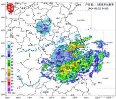 江苏降水回波向东偏北方向移动