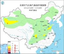 新疆南部、青海北部等地的部分地区有扬沙或浮尘天气